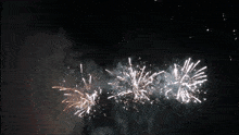 fireworks are displayed in the night sky with a few visible