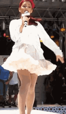 Oops! #arianagrande GIF - Ariana Grande Skirt Peek GIFs