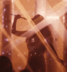 a silhouette of a woman holding a microphone in a bubble