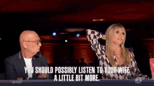You Should Possibly Listen To Your Wife A Little Bit More Heidi Klum GIF - You Should Possibly Listen To Your Wife A Little Bit More Heidi Klum Americas Got Talent GIFs
