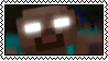 a picture of a minecraft character with glowing eyes