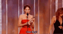 Jennifer Lawrence I Beat Meryl GIF - Jennifer Lawrence I Beat Meryl The Mocking Jay GIFs