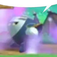 a blurry picture with a speech bubble in the middle of it