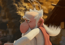 a cartoon character with a beard and a large nose