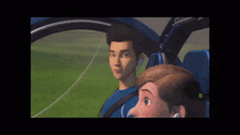 a man in a blue shirt is sitting in a car