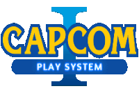 a logo for capcom ii play system is shown on a white background