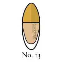 a bottle of lisa eldridge seamless skin foundation with the number 13 below it