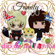 family i love you dio de mi familia is written on a poster