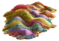 a computer generated image of a colorful landscape