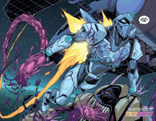 a page from a comic book that says tech jacket on the bottom