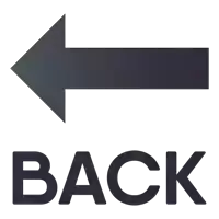 a black arrow pointing to the left and the word back below it