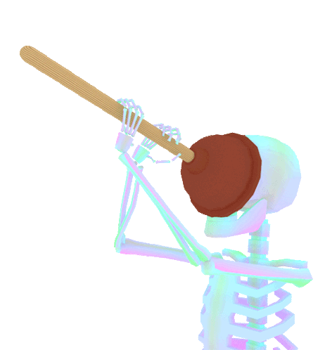 Spooky Skeleton Sticker - Spooky Skeleton Plunger Stickers