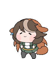 a cartoon drawing of a girl with a dog tail