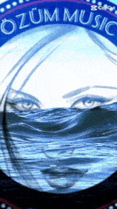 a picture of a woman 's face with the words " ozum music " written above it