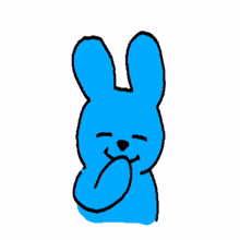 cheeky blue rabbit doodle animals