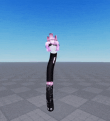 a 3d model of a girl with pink hair and a crown