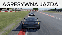a video game scene with the words agresywna jazdai