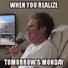 Monday Wine GIF - Monday Wine Hate Monday GIFs