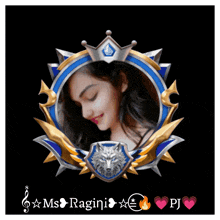 a picture of a girl in a frame with the name ms ragini