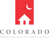 the logo for colorado empreendimentos imobiliarios has a house and a crescent moon