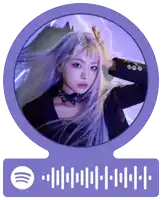 a spotify sticker with a picture of a girl in a circle