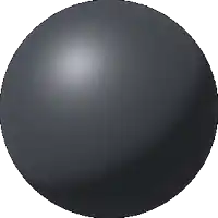 a black ball on a white background with a shadow