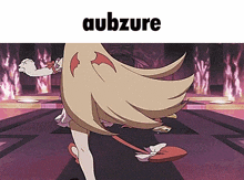 a picture of a cartoon character with the word aubzure above her