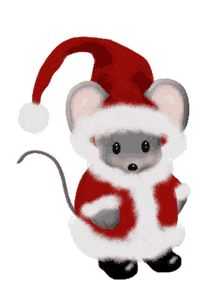 christmas rat cute wink side eye