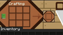 a pixel art display of a crafting inventory
