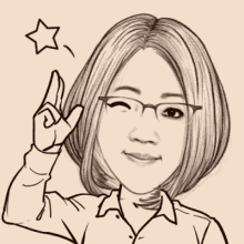 a black and white drawing of a woman wearing glasses giving a peace sign