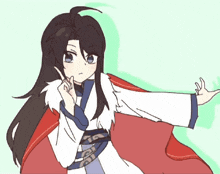 a drawing of a girl with long black hair