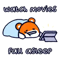 a poster that says watch movies fall asleep with a hamster