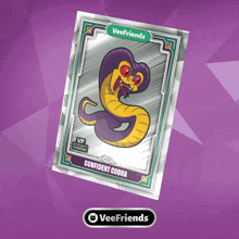 a veefriends card with a cartoon cobra on it