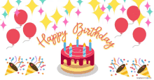 Happy Birthday Cake GIF - Happy Birthday Cake Balloons GIFs
