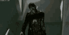 a picture of a zombie with the word brains written on it