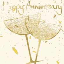 Happy Anniversary Wine Glass GIF - Happy Anniversary Wine Glass Confetti GIFs