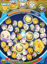 a game with a lot of faces and a p in the middle