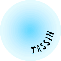 a blue circle with the word nissin written in black