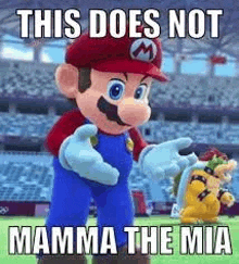this does not mamma the mia is a meme of mario dancing .