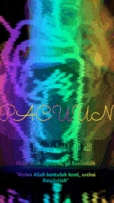 a colorful poster with the word pacu on it