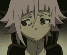 a close up of a cartoon character 's face with a sad look on her face