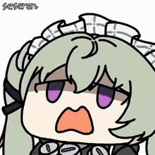 a cartoon of a maid with a surprised look on her face