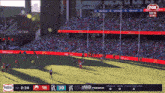 a fox broadcast of a soccer game with a score of 39 to 18