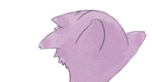 a cartoon drawing of a purple dinosaur with a big smile on its face