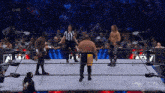a wrestling match is being broadcasted live on aew