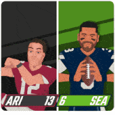 ari and sea football players are shown in a cartoon
