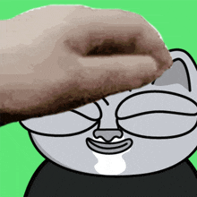 a cartoon drawing of a hand putting something on a face