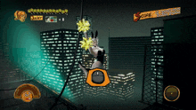 a video game screen shows a cheerleader and a score of 53500