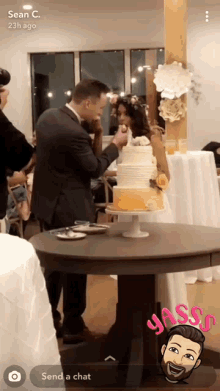cake wedding eat couple