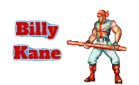 a video game character named billy kane is holding a stick